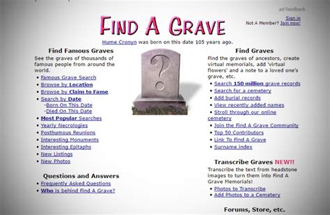 find a grave com|www.deceased online.com.